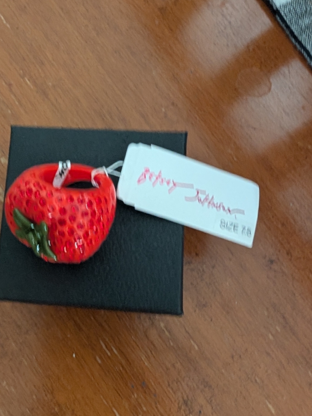 Strawberry Statement Ring in Red - Betsey Johnson Ring Size 7 1/2